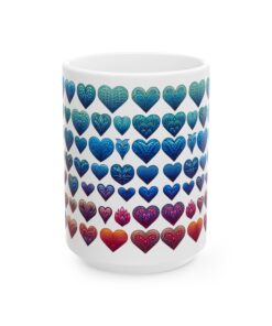 Rainbow Radiance Hearts Ceramic Mug