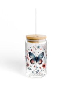 Whimsical Breeze Frosted Sipper Glass