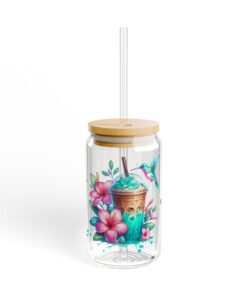 Tropical Bliss Frosted Sipper Glass