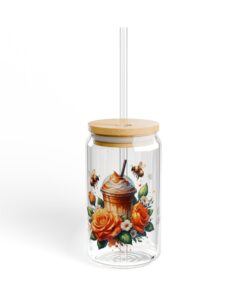 Sweet As Honey Frosted Sipper Glass