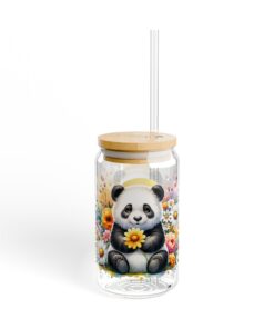 Blossom Buddy Panda Frosted or Clear Sipper Glass