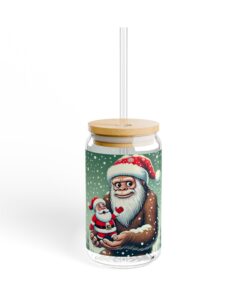 Bigfoot Holiday Cheer Frosted Glass Sipper