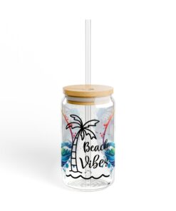 Beach Vibes Sipper Glass