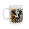 Radiant Floral Cow Coffee Mug