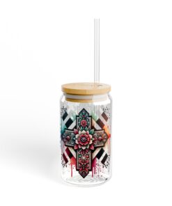 Divine Fusion Boho Cross Sipper Glass