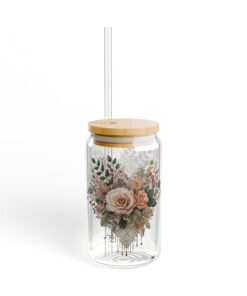 Rustic Bloom Sipper Glass