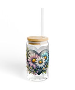 Wildflower Heartburst Sipper Glass