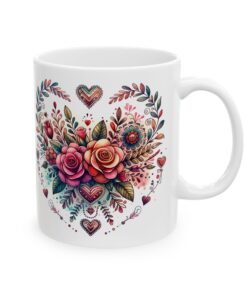 Boho Floral Heart Coffee Mug