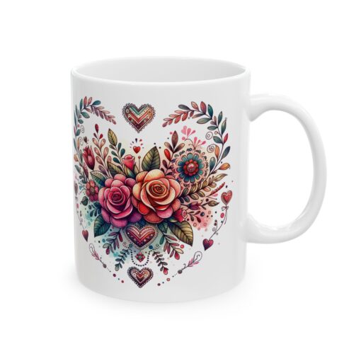 Boho Floral Heart Coffee Mug