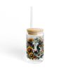 Radiant Floral Cow Sipper Glass