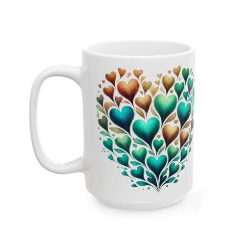 Emerald Embrace Heart Coffee Mug