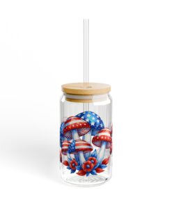 Patriotic Mushroom Parade Sipper Glass