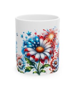 Patriotic Fireworks and Daisies Coffee Mug