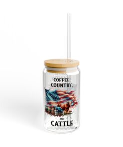 Coffee Country and Cattle Sipper Glass