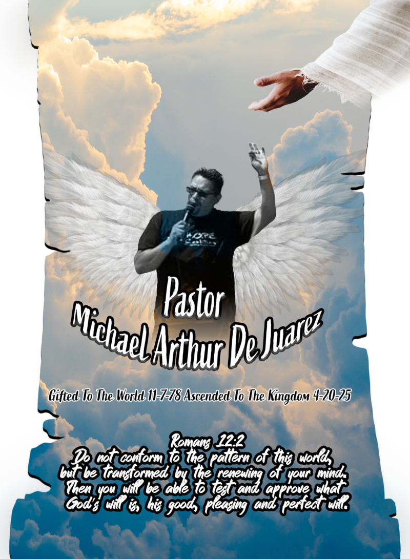 Pastor Michael Arthur De Juarez Memorial White Polyester Tee - Image 4