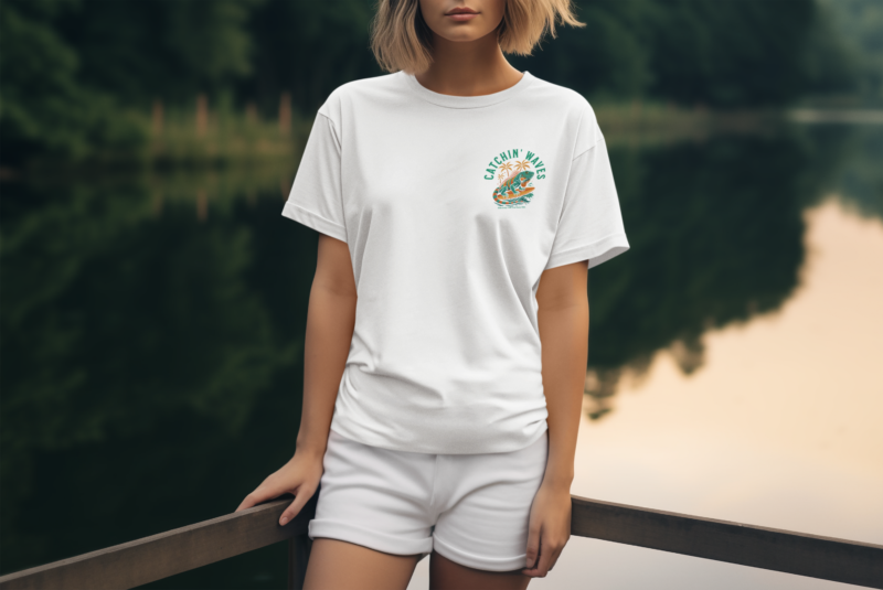Catchin Waves Cotton Tee - Image 9