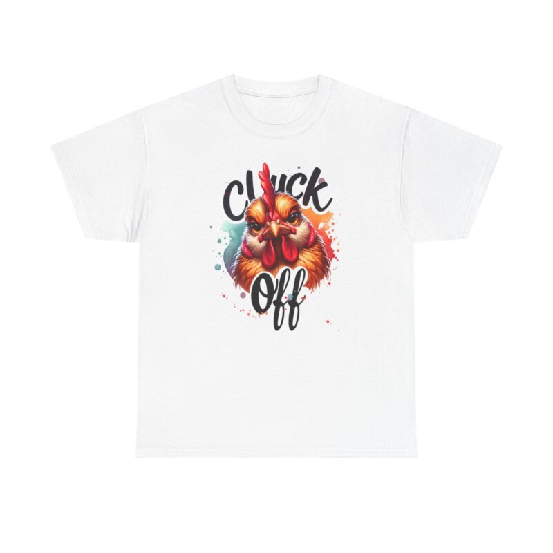 Cluck Off White Cotton Tee - Image 2