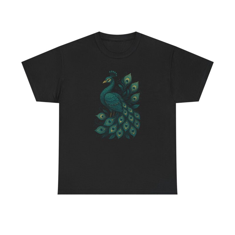 Majestic Peacock Cotton Tee - Image 2