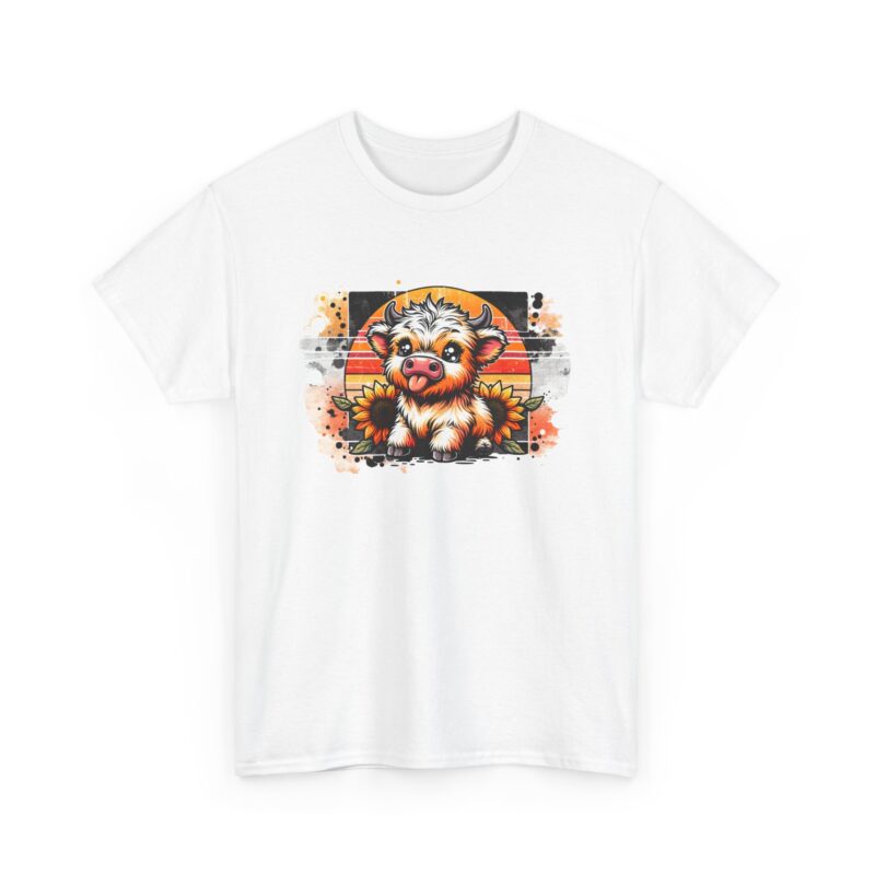 Radiant Highland Cow Cotton Tee - Image 4