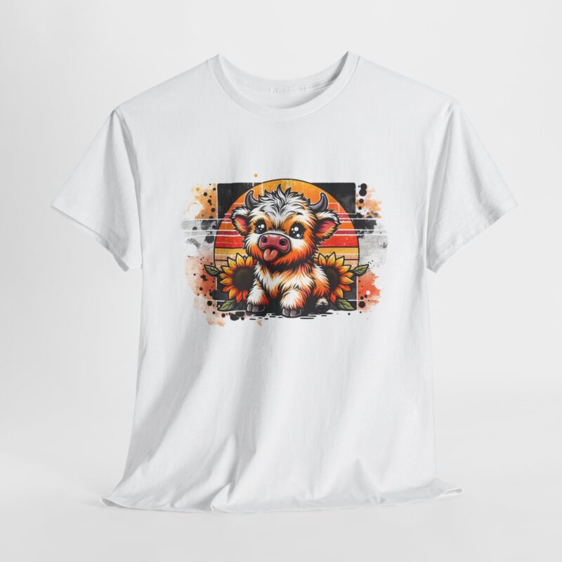 Radiant Highland Cow Cotton Tee