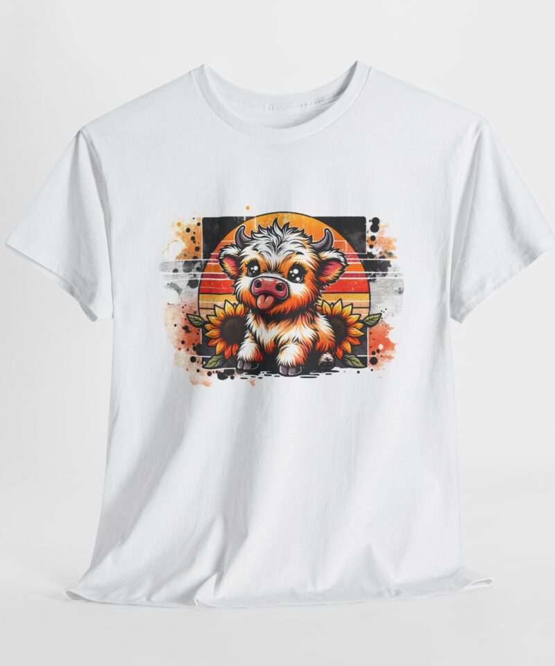 Radiant Highland Cow Cotton Tee
