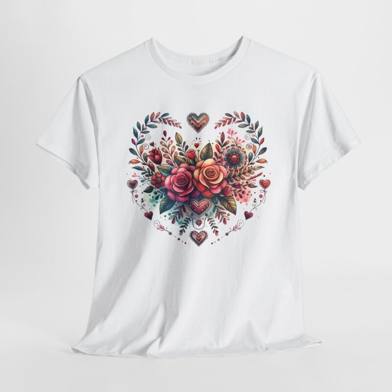 Boho Floral Heart Cotton Tee