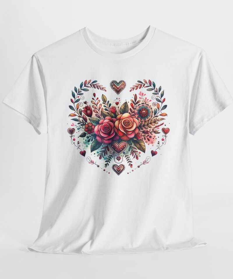 Boho Floral Heart Cotton Tee