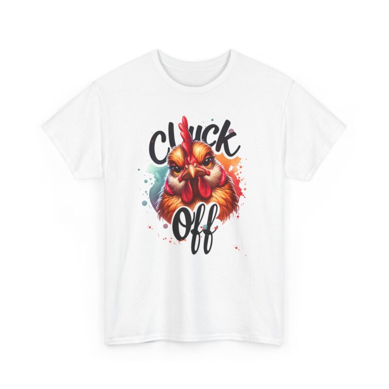 Cluck Off White Cotton Tee - Image 4