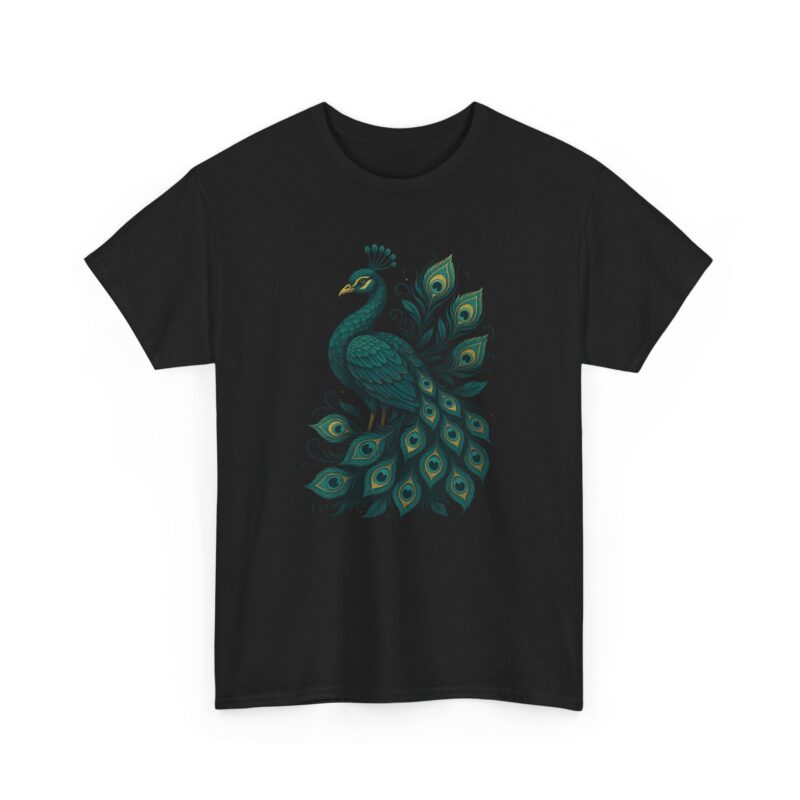 Majestic Peacock Cotton Tee - Image 4