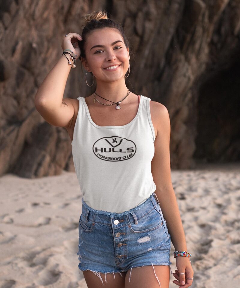 V Hulls Powerboat Club Ladies Racerback Tank Top